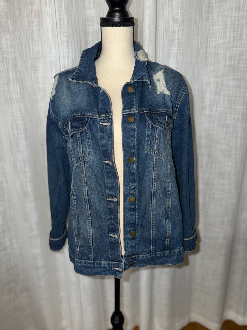 RED STAR Classic Blue Distressed Denim Jacket